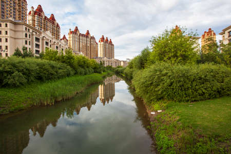 City building wetlands reflectionのeditorial素材