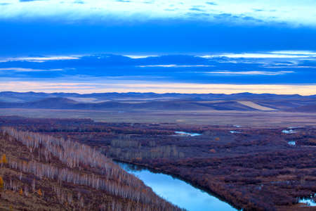 Autumn grassland wetlands in Eergu'Na