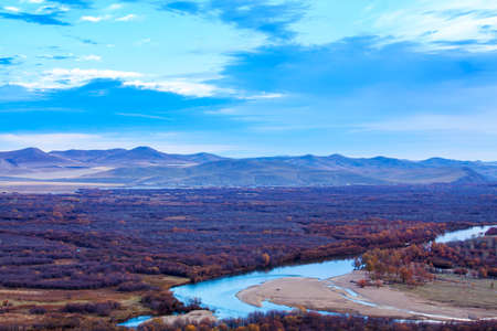 Autumn grassland wetlands in Eergu'Na