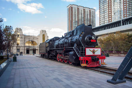 Steam train in middle east railway Parkのeditorial素材