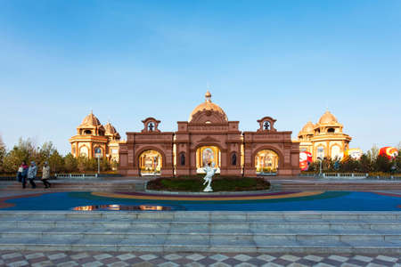 Russian  building in Manzhouli Matryoshka Squareのeditorial素材