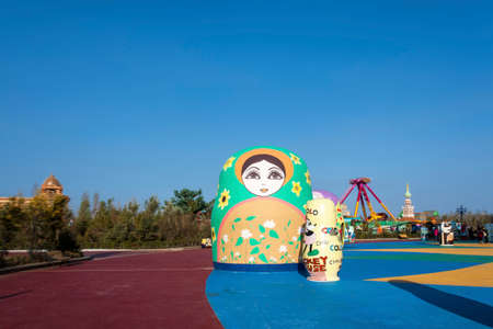 Manchuria doll in Manzhouli Matryoshka Squareのeditorial素材