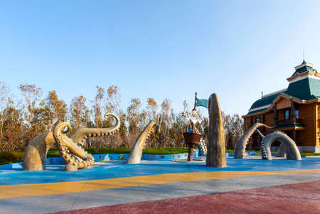 Russian  pirate ship building  in Manzhouli Matryoshka Squareのeditorial素材