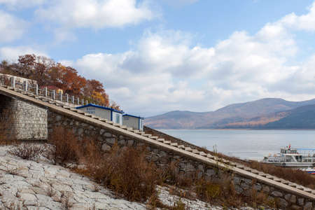 Songhua Lake in autumnのeditorial素材