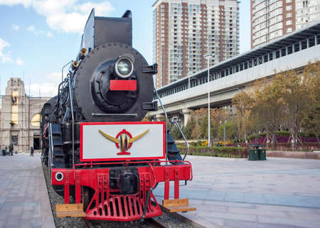 Steam train head, Harbin Middle East Railway Parkのeditorial素材