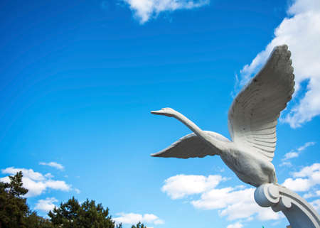 White Swan sculptureの写真素材