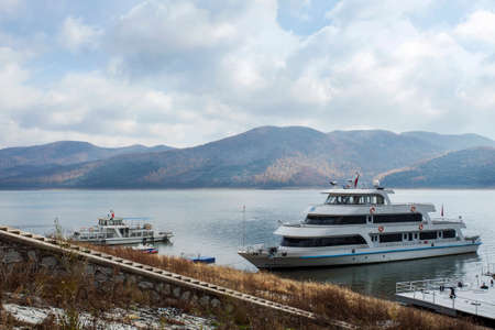 Songhua Lake cruise snowのeditorial素材