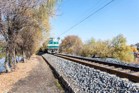 Diesel locomotive and railwayのeditorial素材