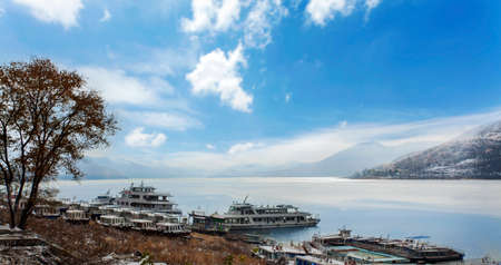 Songhua Lake cruise snow mountainsのeditorial素材