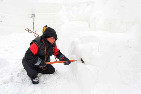 Snow sculpture artistのeditorial素材