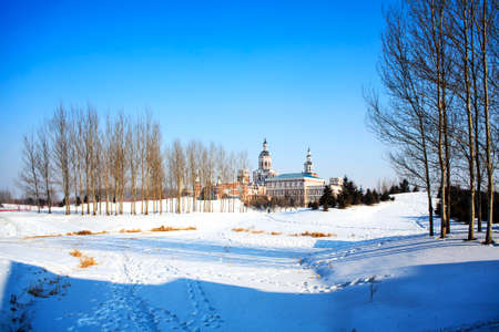 The winter snow ski Volga Manorのeditorial素材