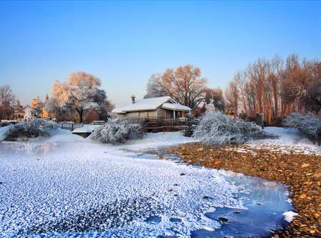 Ice sunshine cobblestone farmhouseのeditorial素材