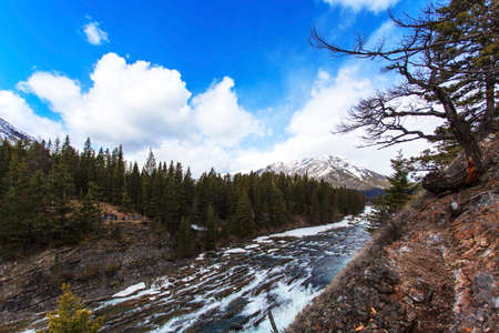 snow capped mountainsの写真素材
