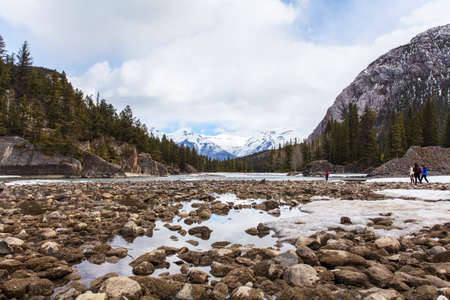 snow capped mountainsの写真素材