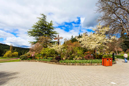 Sunken garden flower landscape viewのeditorial素材