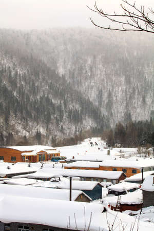 winter snow Township sceneryのeditorial素材