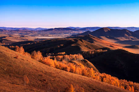 Ulan Buh autumn grasslandの写真素材