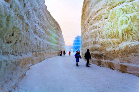 Ice Valley at Harbin International Ice and Snow Sculpture Festivalのeditorial素材