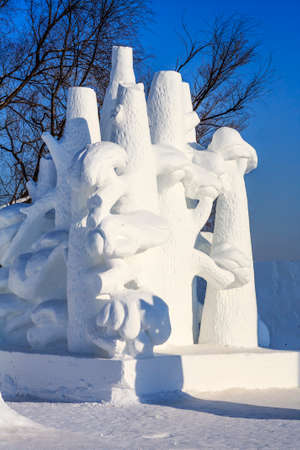 Pine snow snow artのeditorial素材