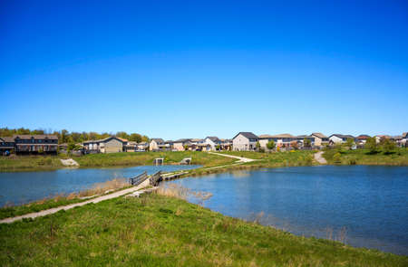A long view of the villa in London, Toronto, Canadaの写真素材