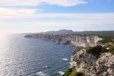 Blue sea water. Summer vacation. Top view. Nature landscape. Nature background. Beautiful summer landscapeの写真素材