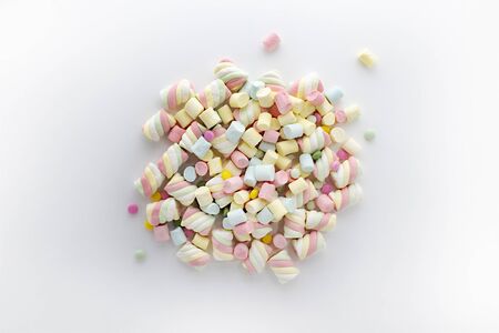 Marshmallow top view on white background - Image