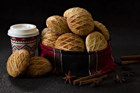 Saudi Arabian food, Kleeja on black background - Image