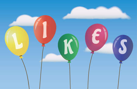 Balloons Likes Social Mediaのイラスト素材