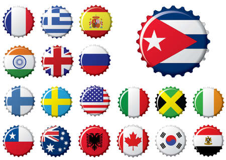 September flag in the bottle capのイラスト素材