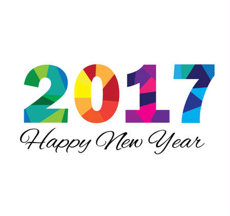 Happy New Year 2017 Background - Design - Template - Typography - Vector - Isolatedのイラスト素材