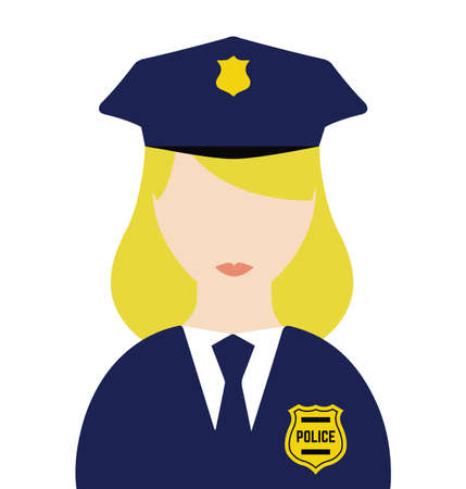 Police Woman Isolated Flat Vector - Illustration Of A Girl Police - Graphic isolated illustrationのイラスト素材