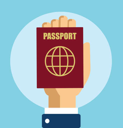 Hand With Passport Stock Vector Illustration Flat -のイラスト素材