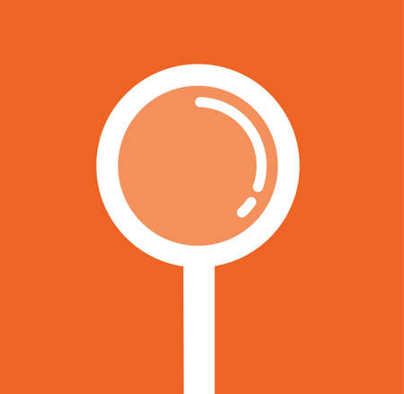 Loup / Hand Lens For Search Logo - Hand Lens Vector Icon - Loup Logo With Orange Background Stock Illustration Flatのイラスト素材