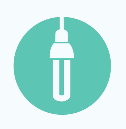 Blue Light Bulb Circle Icon Stock Illustration Flatのイラスト素材