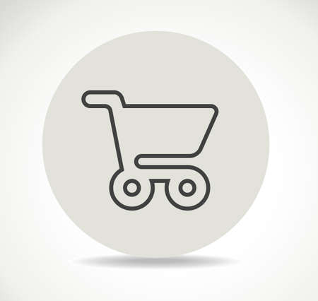 online shopping cart icon vector shadow ball flat stockのイラスト素材