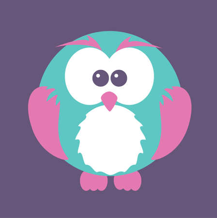 owl colorful cute cartoon design flat style vector stockのイラスト素材
