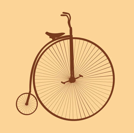 Penny farthing bicycle vintage retro logo isolated antique vector stockのイラスト素材