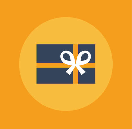 Gift box decoration symbol sign orange icon vector stockのイラスト素材