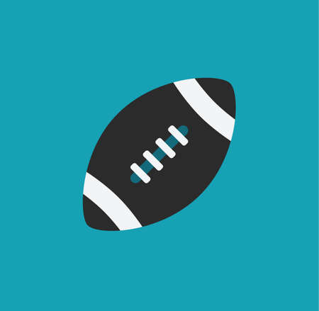 Oval ball football rugby blue design flat icon vector stockのイラスト素材