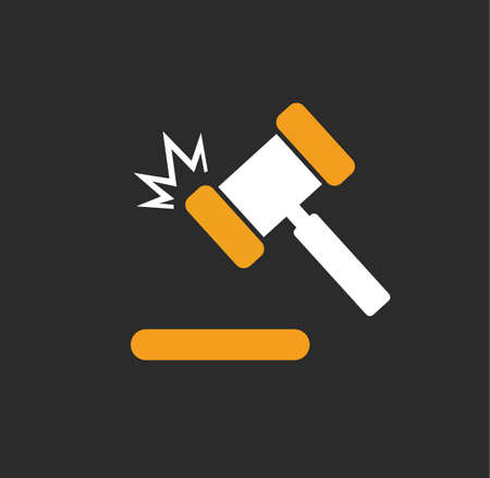 Hammer judge gaval legal icon logo symbol vector stockのイラスト素材