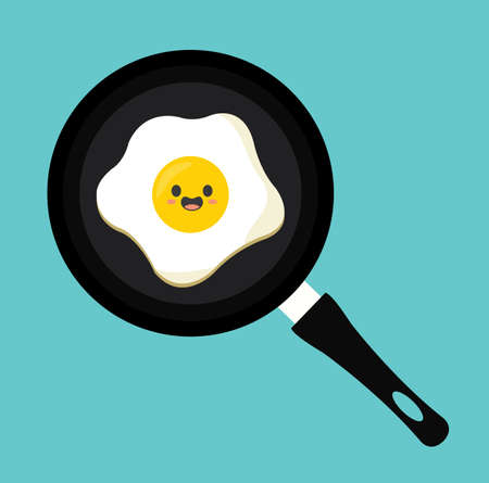 Pan egg  cute cartoon vector flat design stockのイラスト素材