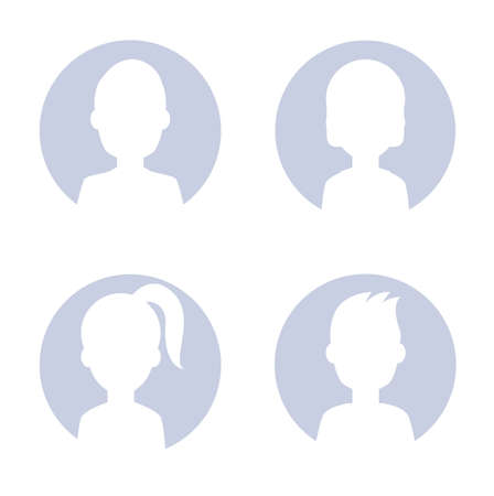 Avatar flat design icon man woman cartoon face people person profile vector stockのイラスト素材