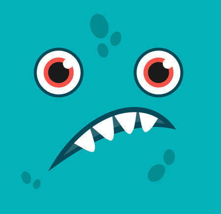 Monster face cartoon creatures avatar vector illustration stockのイラスト素材