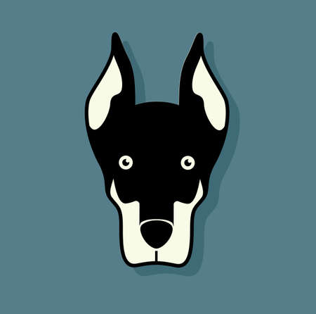 Dog logo design pet black and white vector illustration animal stockのイラスト素材