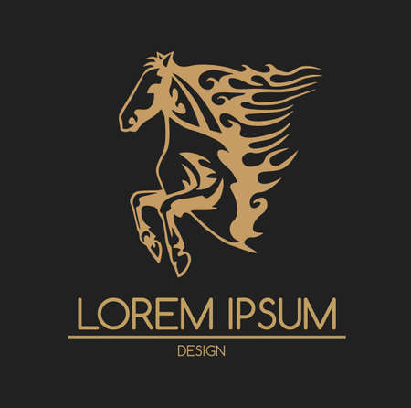 Horse logo speed race sport animal design illustration vector stockのイラスト素材