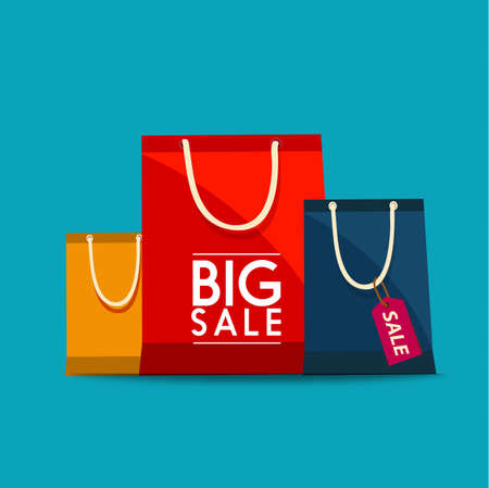 Shopping Bags Design Icon. Shopping bags to promote sales. Vector stock.のイラスト素材