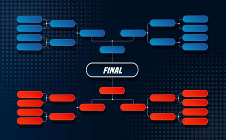 Tournament bracket banner. Championship bracket schedule. Sports match or tournament. Cup of championship. Vector stockのイラスト素材