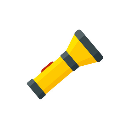 Yellow flashlight isolated on white background. Vector stockのイラスト素材