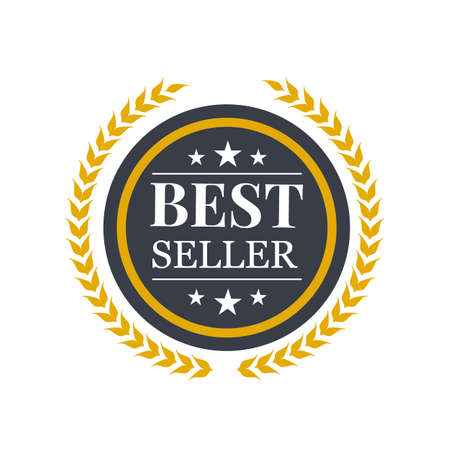 Best seller wreath gold symbol. Best seller sign label. Vector stockのイラスト素材