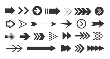 Arrows set isolated on white background. Arrow icon collection. Set different arrows. Vector stock